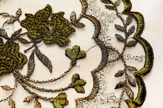 Green textile background - detail