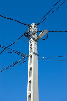 Many cables of electric lines