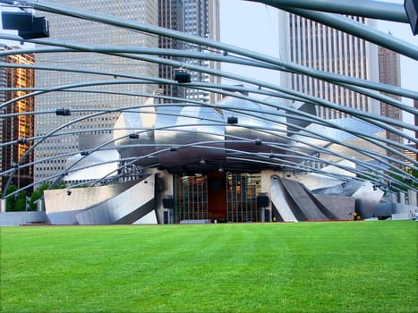 Chicago, USA - June 07, 2005: The Jay Pritzker Pavilion hosts various musical acts in Chicago.  It is part of Millennium Park and was opened in 2004.