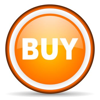 buy orange glossy circle icon on white background