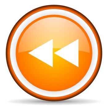 scroll orange glossy circle icon on white background