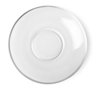 Glass plate isolated on a white background Clipping Path
