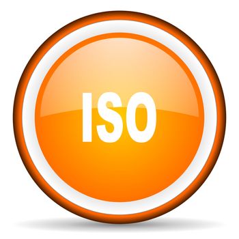 iso orange glossy circle icon on white background