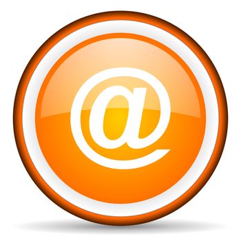 at orange glossy circle icon on white background