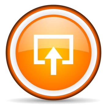 enter orange glossy circle icon on white background