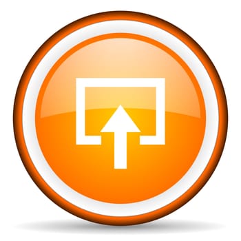 enter orange glossy circle icon on white background
