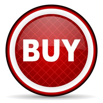 buy red glossy icon on white background