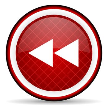 scroll red glossy icon on white background