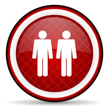 couple red glossy icon on white background