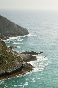 Detail of the sandstone cliffs of the southern portuguese coastline, Comporta, Portugal