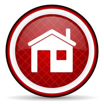home red glossy icon on white background