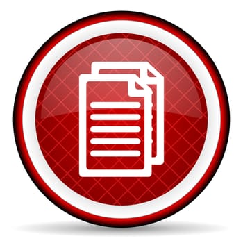 document red glossy icon on white background
