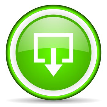 exit green glossy icon on white background
