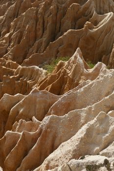 Sandstone cliffs detail in Gale beach, Comporta , Portugal