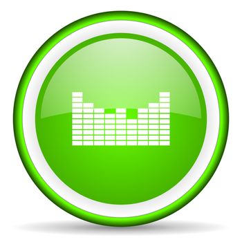 sound green glossy icon on white background