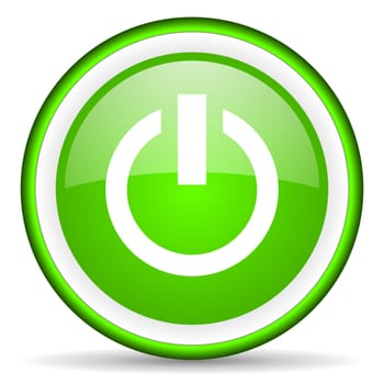power green glossy icon on white background