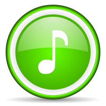 music green glossy icon on white background