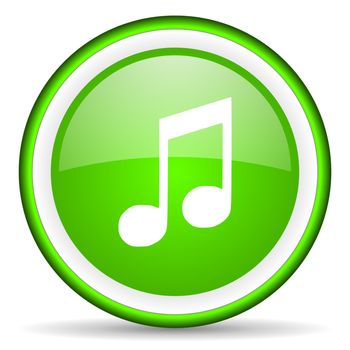 music green glossy icon on white background