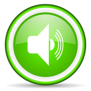 volume green glossy icon on white background