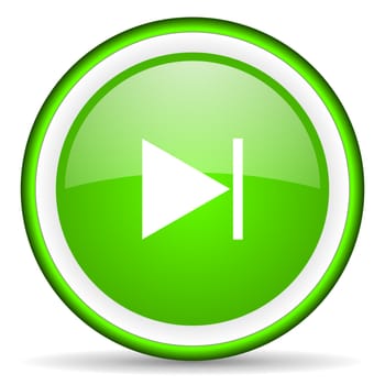 next green glossy icon on white background