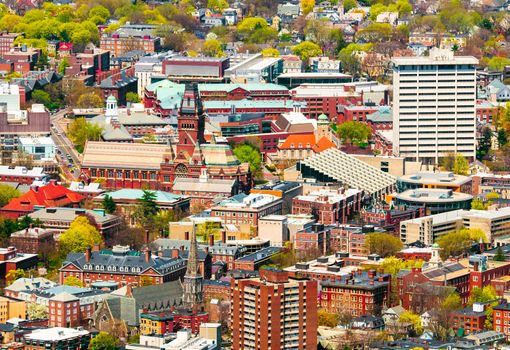 Aerial view of the Harvard University campus