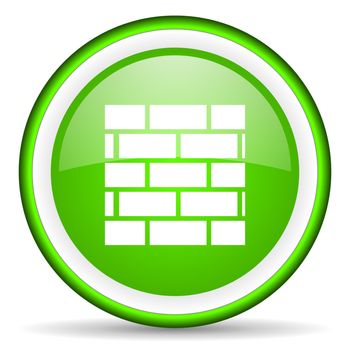 firewall green glossy icon on white background