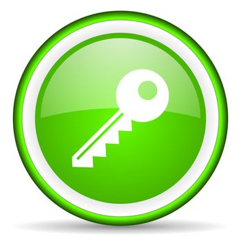 key green glossy icon on white background