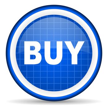 buy blue glossy icon on white background