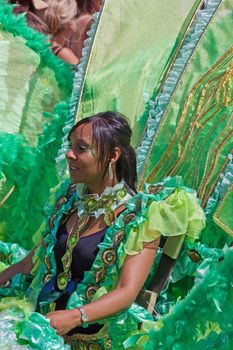 BRISTOL, ENGLAND - JULY 3: Participant in the St Pauls "Afrikan-Caribbean" carnival in Bristol, England on July 3, 2010. A record 70,000 people attended the 42nd running of the annual event