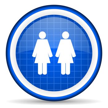 couple blue glossy icon on white background