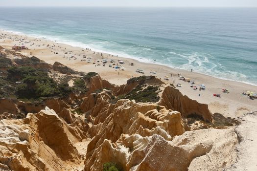 Sandstone cliffs in Gale beach, Comporta , Portugal