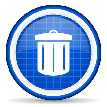 recycle blue glossy icon on white background