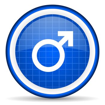 sex blue glossy icon on white background