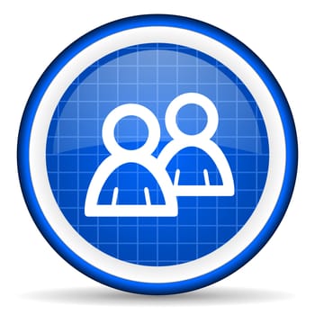 forum blue glossy icon on white background
