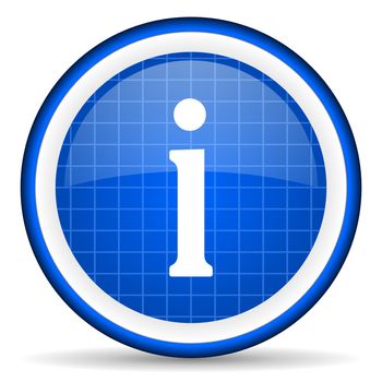 information blue glossy icon on white background