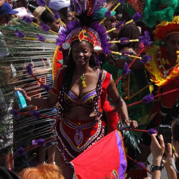 BRISTOL, ENGLAND - JULY 3: Participant in the St Pauls "Afrikan-Caribbean" carnival in Bristol, England on July 3, 2010. A record 70,000 people attended the 42nd running of the annual event