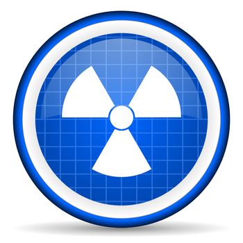 radiation blue glossy icon on white background