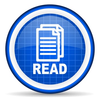 read blue glossy icon on white background