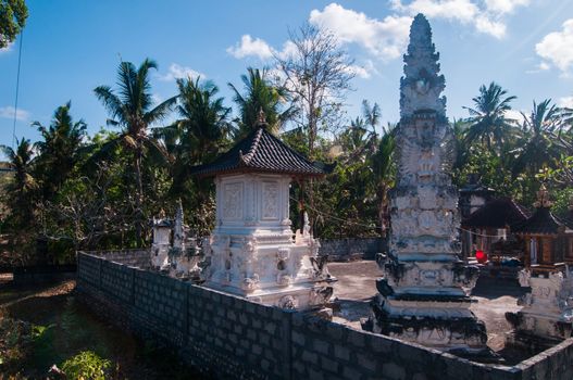 White hindu temple on small island Nusa Penida, Indonesia