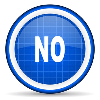 no blue glossy icon on white background