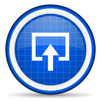 enter blue glossy icon on white background