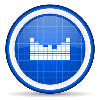 sound blue glossy icon on white background