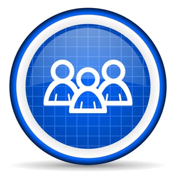 forum blue glossy icon on white background