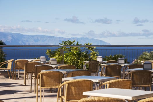 terrace with view at the island Gomera