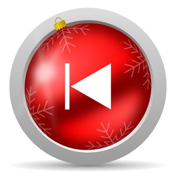 prev red glossy christmas icon on white background