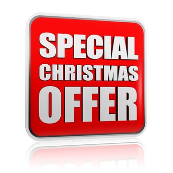 special christmas offer 3d red banner with white text, business concept