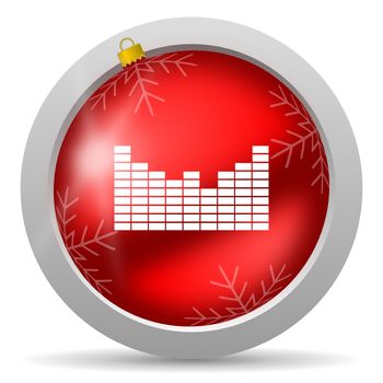 sound red glossy christmas icon on white background