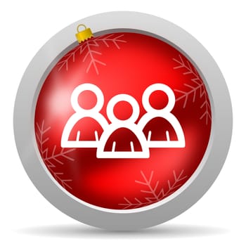 forum red glossy christmas icon on white background