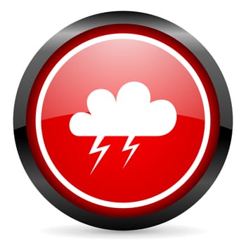 weather round red glossy icon on white background