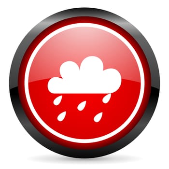 weather round red glossy icon on white background